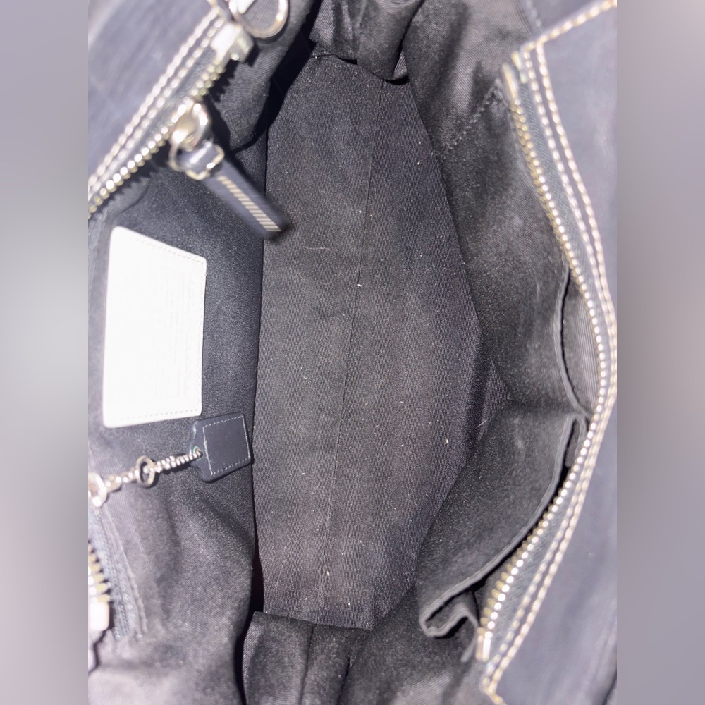 Coach Hampton Braided Leather Satchel F13084 Cream & Black - Picture 14 of 16